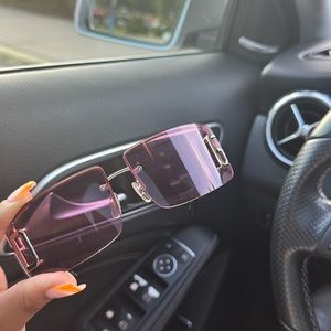 Vintage 90s Dolce & Gabbana Purple & Gold Rimless Sunglasses